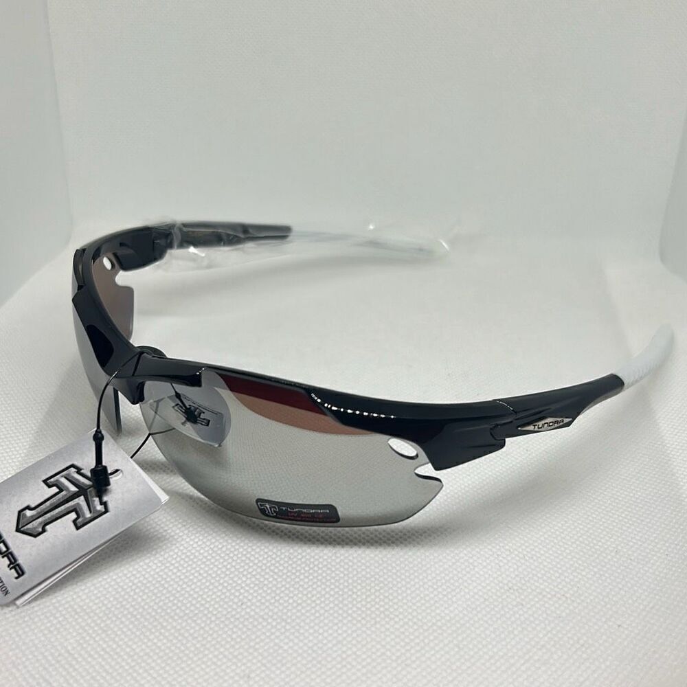 Tundra Mens Semi Rimless Mirrored Wrap Sunglasses